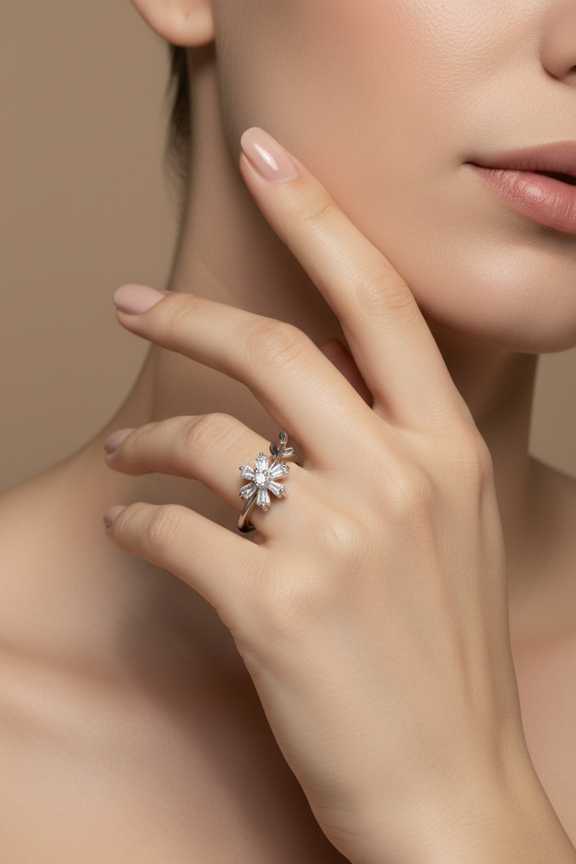 Silver Petal Ring