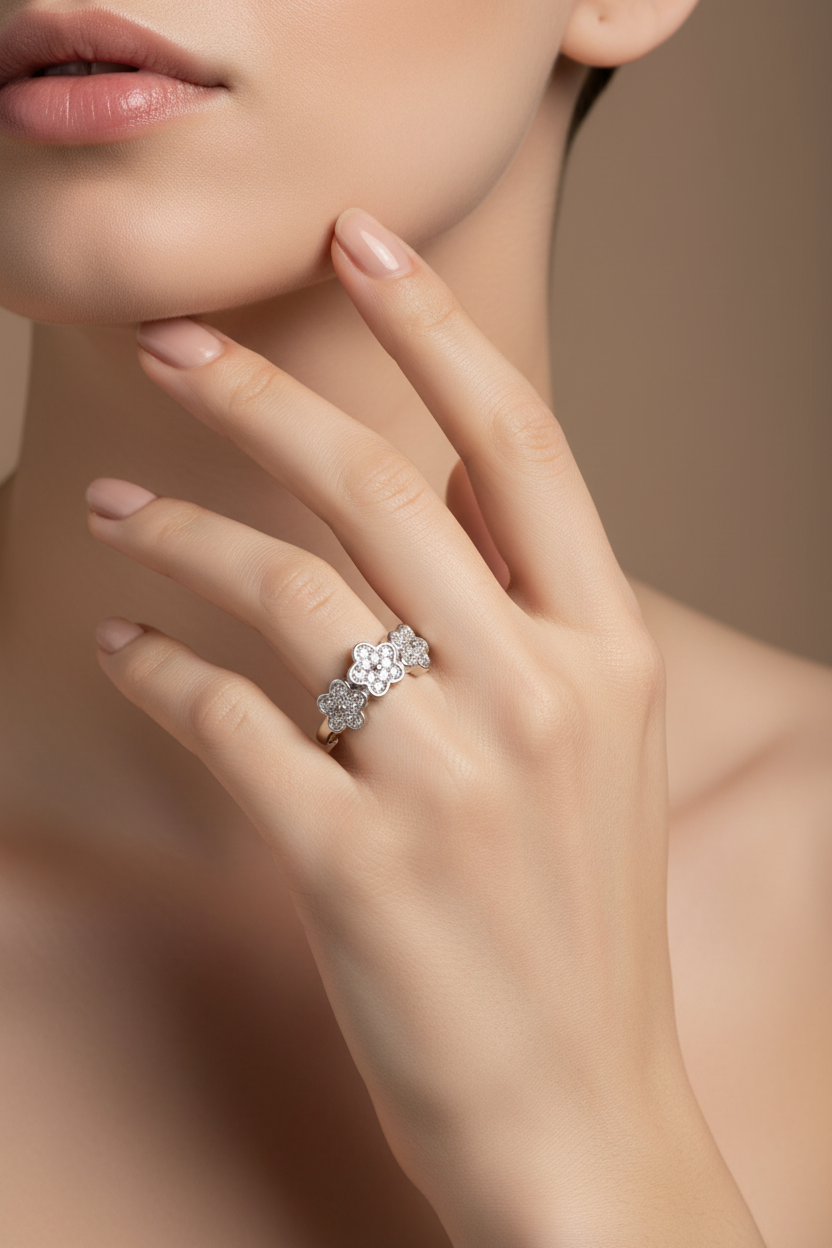 Triple Blossom Ring