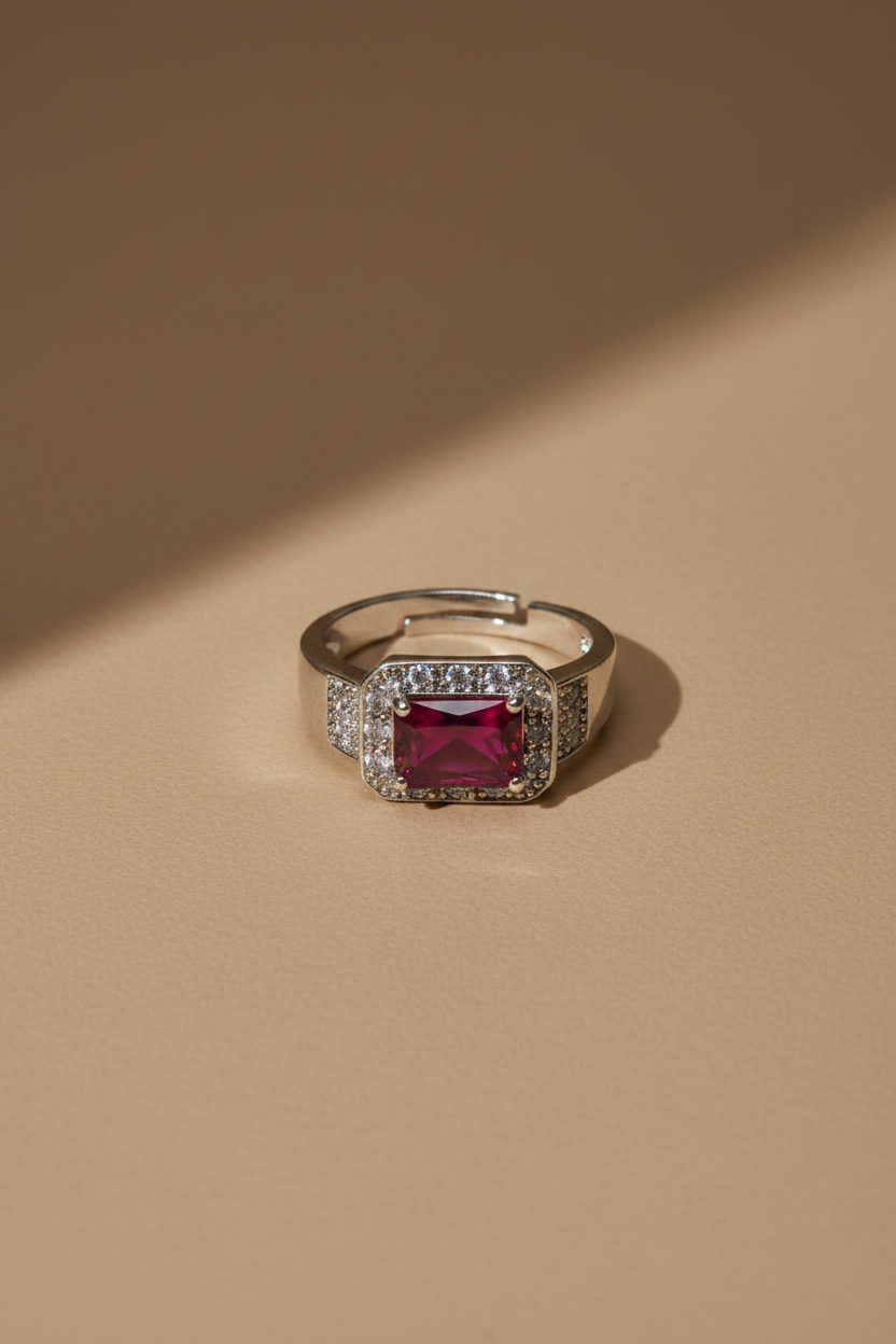 Crimson Halo Ring