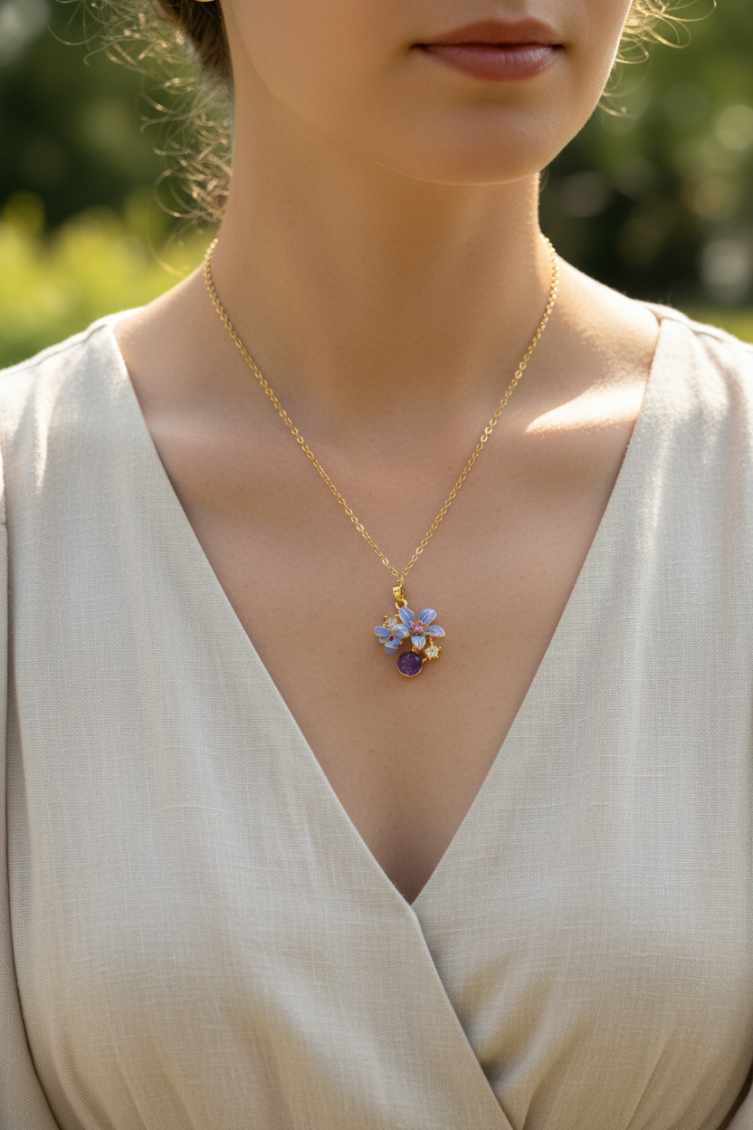 Violet Blossom Necklace