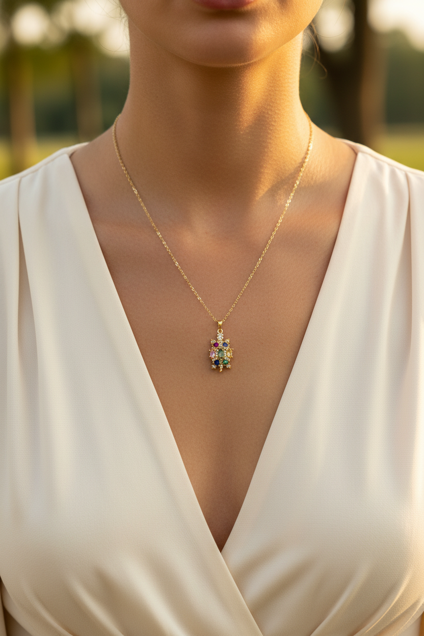Rainbow Turtle Necklace
