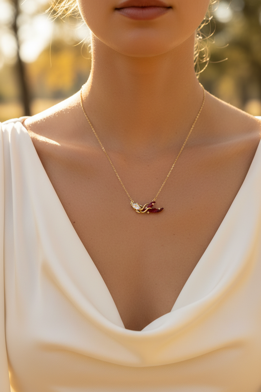 Ruby Koi Necklace